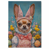 Tiny Springtime Pup: Adorable Chihuahua Dressed for a Festive Holiday on Canvas Wrap, Framed Print, or Rolled Artwork