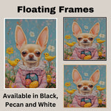 Festive Chihuahua in a Charming Easter Ensemble on Canvas Wrap, Framed Print, or Rolled Artwork