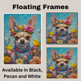 Springtime Joy: Adorable Chihuahua Dressed for Easter on Canvas Wrap, Framed Print, or Rolled Artwork