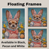 Tiny Springtime Pup: Adorable Chihuahua Dressed for a Festive Holiday on Canvas Wrap, Framed Print, or Rolled Artwork