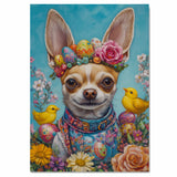 Springtime Joy: Adorable Chihuahua Dressed for Easter on Canvas Wrap, Framed Print, or Rolled Artwork
