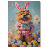 Chow Chow Easter Bunny Decor, Cute Pet Portrait for Spring Home Decor, Holiday Gifts for Dog Lovers, Dog Wall Art on Canvas Wrap, Framed Print, or Rolled Artwork