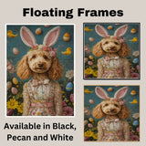 Goldendoodle in Easter Costume, Cute Pet Portrait for Spring Home Decor, Holiday Gifts for Dog Lovers, Dog Wall Art on Canvas Wrap, Framed Print, or Rolled Artwork
