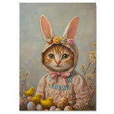 Kitten in Easter Outfit, Perfect Spring Art for Cat Lovers, Holiday Gift for Easter, Cute Pet Portrait for Home, Cat Wall Art on Canvas Wrap, Framed Print, or Rolled Artwork for Living Room or Bedroom