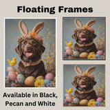 Labrador Retriever in Easter Outfit, Sweet Spring Art for Dog Lovers, Holiday Gift for Labrador Owners, Dog Wall Art on Canvas Wrap, Framed Print, or Rolled Artwork for Bedroom or Living Room