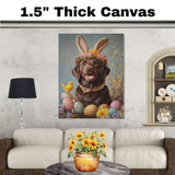 Labrador Retriever in Easter Outfit, Sweet Spring Art for Dog Lovers, Holiday Gift for Labrador Owners, Dog Wall Art on Canvas Wrap, Framed Print, or Rolled Artwork for Bedroom or Living Room