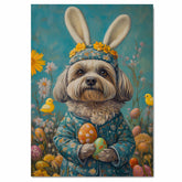 Lhasa Apso in Easter Outfit, Cute Pet Art for Spring, Perfect Gift for Lhasa Apso Lovers, Dog Wall Art on Canvas Wrap, Framed Print, or Rolled Artwork for Living Room or Bedroom
