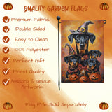 Doberman Pinscher Outdoor Welcome Flag Front Porch Decorations for Home Dog Witch Hat Jack O Lantern Halloween Fall Garden Flag for Autumn Yard Spooky Seasonal Decor