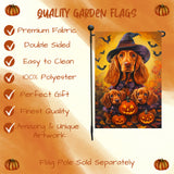 Irish Setter Welcome Halloween Garden Flag with Pumpkin Lantern Bats Dog Flag for Home Yard Lawn Outdoor Decorative Gifts for Men Holiday Party Decor