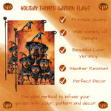 Rottweiler Puppy Yard Flag Fall Halloween Outdoor Decorative Flag for Autumn Jack O Lantern Pumpkin Yard Outside Decor Pet Owner Gift for Thanksgiving Garden Decor