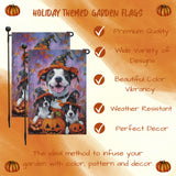 American Staffordshire Dog Halloween Garden Flag for Pathway Pumpkin Welcome Small Flags for Outside Thankful Holiday Autumn Yard Decor for Pet Lovers Patio Flag