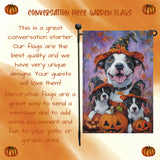 American Staffordshire Dog Halloween Garden Flag for Pathway Pumpkin Welcome Small Flags for Outside Thankful Holiday Autumn Yard Decor for Pet Lovers Patio Flag