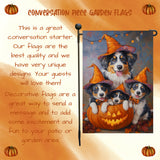Australian Shepherd Halloween Witch Garden Flag Outdoor Spooky Pumpkin Welcome Front Porch Decorations for Home Scary Seasonal Yard Sign
