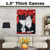 Whimsical Oil Painting of Nurse Texudo Cat Mother and Kittens in Medical Uniforms on Throne for Cat Lovers and Pet Art Collectors on Ready to Hang 1.5" Thick Canvas Wrap, Floating Framed Canvas, Flat Rolled Canvas