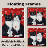 Whimsical Oil Painting of Nurse Texudo Cat Mother and Kittens in Medical Uniforms on Throne for Cat Lovers and Pet Art Collectors on Ready to Hang 1.5" Thick Canvas Wrap, Floating Framed Canvas, Flat Rolled Canvas