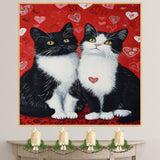 Whimsical Oil Painting of Nurse Texudo Cat Mother and Kittens in Medical Uniforms on Throne for Cat Lovers and Pet Art Collectors on Ready to Hang 1.5" Thick Canvas Wrap, Floating Framed Canvas, Flat Rolled Canvas