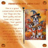 Boxer With Bandana Halloween Dog Pumpkin Forest Rustic Leaves Garden Flag for Halloween Seasonal Decor for Thanksgiving Spooky Yard Flag for Farmhouse Lawn Flag