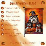 Havanese Thanksgiving Fall Garden Flag Outdoor Courtyard Lawn Holiday Home Display Banner Halloween Witch Hat Dog Yard Flag Patio Seasonal Decorations