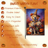 Labrador Witch Hat Dog Fall Halloween Garden Flag for Outdoor Dog Witch Hat Jack-O-Lantern Festive Yard Flag with Pumpkin Outdoor Yard Decoration Welcome Banner