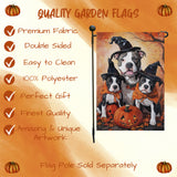 Pitbull Pumpkin Yard Flag for Halloween Outdoor Holiday Yard Decoration for Porch Lawn Garden Party Welcome Seasonal Autumn Fall Winter Witch Hat Dog Yard Flag