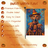 Rhodesian Ridgeback Dog Welcome Halloween Pumpkin Festive Witch Hat Banner for Porch Lawn Decoration for Fall Autumn Yard Flag Dog Lovers Party Pathway Decor