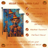 Rhodesian Ridgeback Dog Welcome Halloween Pumpkin Festive Witch Hat Banner for Porch Lawn Decoration for Fall Autumn Yard Flag Dog Lovers Party Pathway Decor