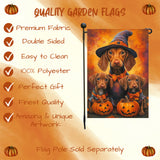 Vizsla Dog Witch Hat Flags Pumpkin Spooky Yard Flag for Halloween Outdoor Decoration Garden Sign for Seasonal Party Gifts for Women Lawn Party