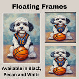 Havanese Puppy Basketball Wall Art Print Sports Decor for Kids Playroom or Game Room Gift Ready to Hang 1.5 Inch Thick Canvas Artwork