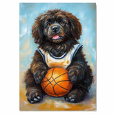 Bernese Mountain Dog Basketball Wall Art Print 1.5 Inch Thick Canvas Sports Decor for Boys Bedroom or Living Room Gift for Dog Lovers