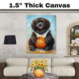 Bernese Mountain Dog Basketball Wall Art Print 1.5 Inch Thick Canvas Sports Decor for Boys Bedroom or Living Room Gift for Dog Lovers
