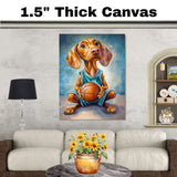Vizsla Basketball Wall Art Print 1.5 Inch Thick Canvas Sports Decor for Boys Bedroom or Home Game Room Gift for Dog Lovers