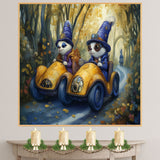 Whimsical Girls and Dog Balloon Ride Painting for Adventure Lovers and Fantasy-Themed Spaces on Ready to Hang 1.5" Thick Canvas Wrap, Floating Framed Canvas, Flat Rolled Canvas
