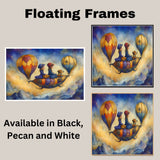 Whimsical Bunnies Racing Toward a Castle in Enchanted Forest Adventure on Ready to Hang 1.5" Thick Canvas Wrap, Floating Framed Canvas, Flat Rolled Canvas