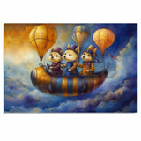 Chihuahua Dogs Riding Vintage Car In Whimsical Forest Fantasy Scene For Dog Lovers And Imaginative Spaces on Ready to Hang 1.5" Thick Canvas Wrap, Floating Framed Canvas, Flat Rolled Canvas