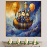 Chihuahua Dogs Riding Vintage Car In Whimsical Forest Fantasy Scene For Dog Lovers And Imaginative Spaces on Ready to Hang 1.5" Thick Canvas Wrap, Floating Framed Canvas, Flat Rolled Canvas