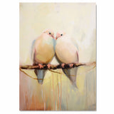 Romantic Doves in Soft Pastel Style Symbolizing Love and Peace Minimalist Bird Painting for Tranquil Living Spaces or Thoughtful Gift for Couples on Ready to Hang 1.5" Thick Canvas Wrap, Floating Framed Canvas, Flat Rolled Canvas
