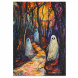 Spirits of the Painted Forest – Colorful Ghosts on a Twisted Path on Ready to Hang 1.5" Thick Canvas Wrap, Floating Framed Canvas, Flat Rolled Canvas