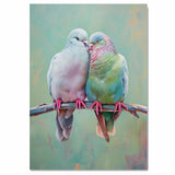 Tender Pastel Doves Expressing Love and Devotion on a Branch Ideal Romantic Art Piece for Bedrooms Nurseries and Anniversary Gift Displays on Ready to Hang 1.5" Thick Canvas Wrap, Floating Framed Canvas, Flat Rolled Canvas