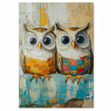 Two Whimsical Owls in Pajamas Wall Art | Cute Animal Print for Nursery, Nature-Inspired Bedroom, Woodland Forest Baby Room or Cozy Reading Nook on Ready to Hang 1.5" Thick Canvas Wrap, Floating Framed Canvas, Flat Rolled Canvas