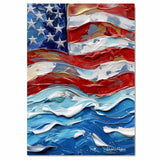 US Flag, Patriotic Wall Art, Large American Flag on 1.5" Thick Canvas Wrap, Floating Framed Canvas, Flat Rolled Canvas, Proud to be American