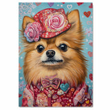 Dashing Look: Chihuahua in a Striking Red Suit and Hat on Ready to Hang 1.5" Thick Canvas Wrap, Floating Framed Canvas, Flat Rolled Canvas