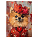 Timeless Style: Chihuahua in a Bold Red Ensemble with Hat on Ready to Hang 1.5" Thick Canvas Wrap, Floating Framed Canvas, Flat Rolled Canvas