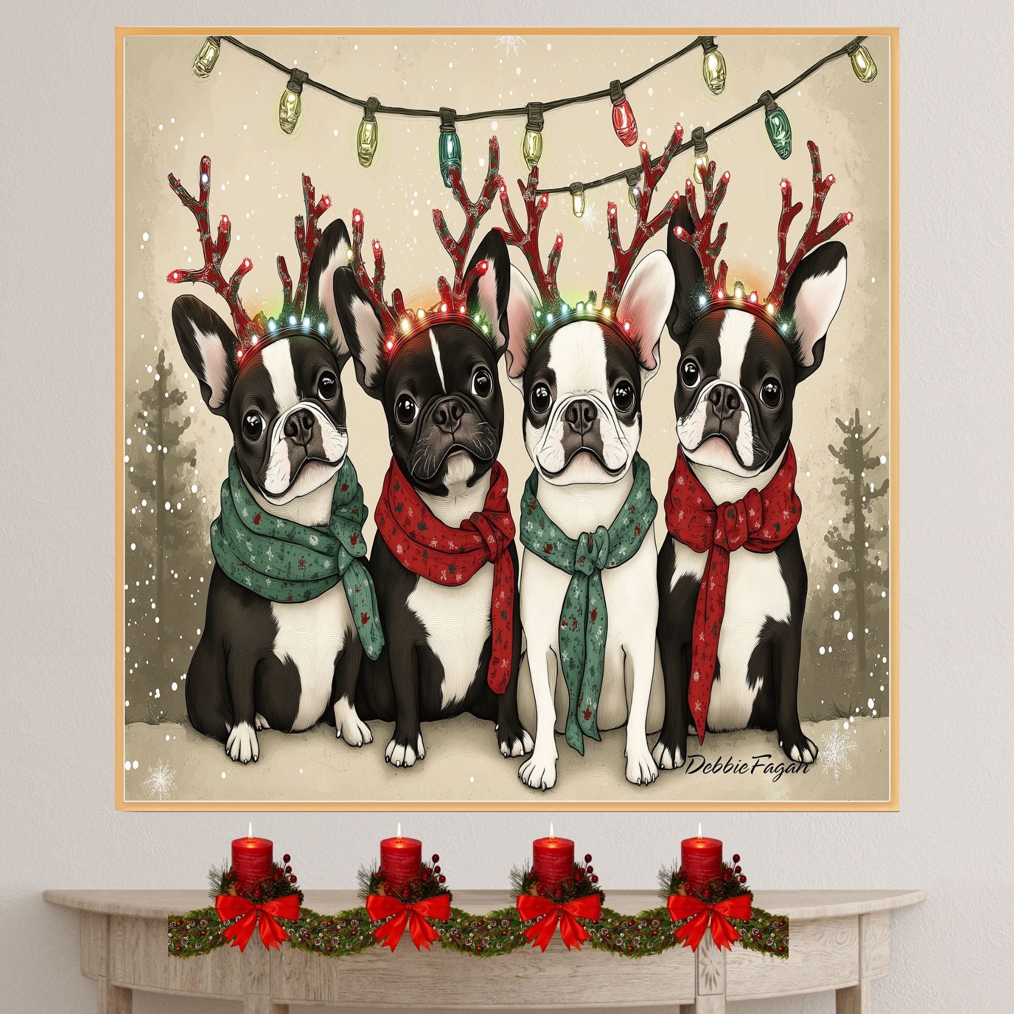 Schnauzer Christmas Canvas - "Holiday Slumber" - Adorable Puppy Snuggled Beside Festive Ornament on Ready to Hang 1.5" Thick Canvas Wrap, Floating Framed Canvas, Flat Rolled Canvas