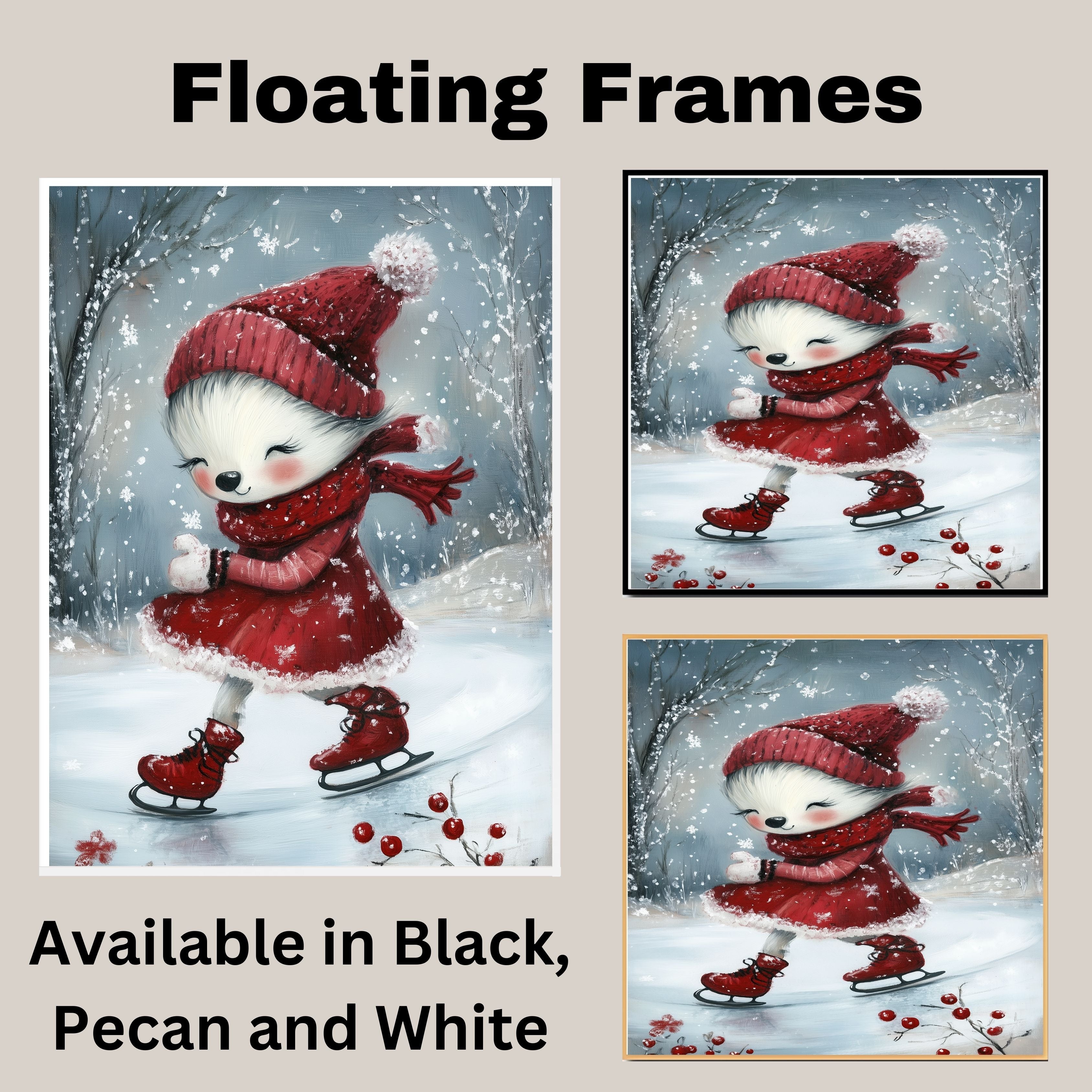 Whimsical Christmas Dog Ice Skating in Red Dress Winter Art Print or Canvas for Holiday Decor and Cute Seasonal Gift on Ready to Hang 1.5" Thick ... Whimsical Christmas Dog Ice Skating in Red Dress Winter Art Print or Canvas for Holiday Decor and Cute Seasonal Gift on Ready to Hang 1.5" Thick ...