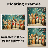 "Frosty Fun: Five Kittens in a Winter Wonderland" Ð Cutie Cats in the Snow on Ready to Hang 1.5" Thick Canvas Wrap, Floating Framed Canvas, Flat Rolled Canvas