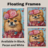 Dashing Look: Chihuahua in a Striking Red Suit and Hat on Ready to Hang 1.5" Thick Canvas Wrap, Floating Framed Canvas, Flat Rolled Canvas