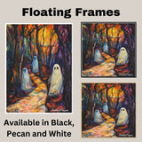 Spirits of the Painted Forest – Colorful Ghosts on a Twisted Path on Ready to Hang 1.5" Thick Canvas Wrap, Floating Framed Canvas, Flat Rolled Canvas