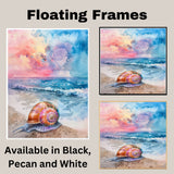 Watercolor Painting of a Multicolored Snail Shell by the Ocean Vibrant Coastal Sea Life Wall Art for Beach and Nature Lovers on Ready to Hang 1.5" Thick Canvas Wrap, Floating Framed Canvas, Flat Rolled Canvas