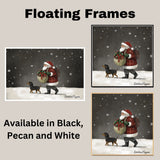 Dog Christmas Canvas  - Santa's Sidekick - Joyful Pup Walking in the Snow on Ready to Hang 1.5" Thick Canvas Wrap, Floating Framed Canvas, Flat Rolled Canvas