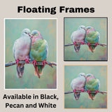 Tender Pastel Doves Expressing Love and Devotion on a Branch Ideal Romantic Art Piece for Bedrooms Nurseries and Anniversary Gift Displays on Ready to Hang 1.5" Thick Canvas Wrap, Floating Framed Canvas, Flat Rolled Canvas